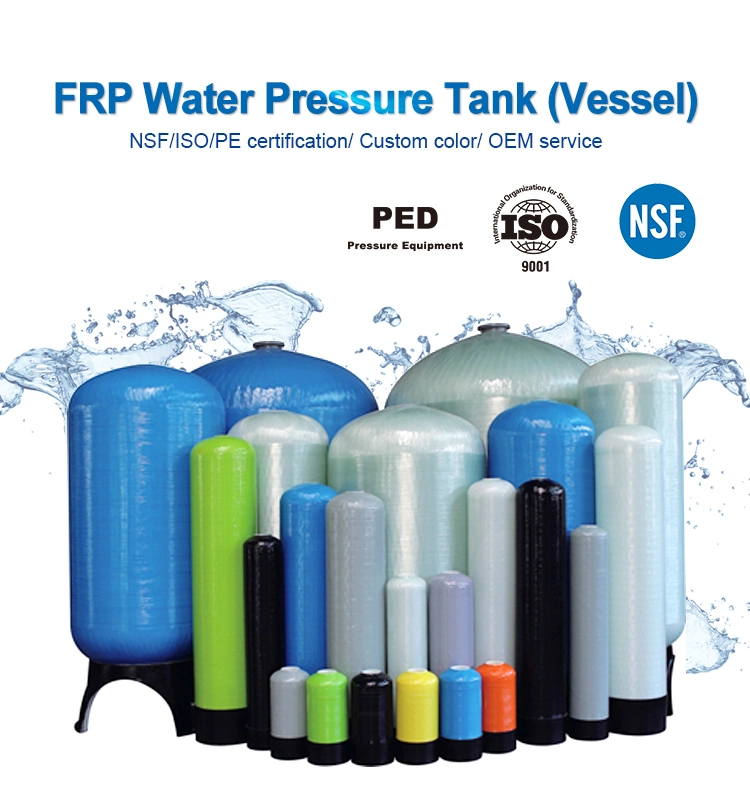 Ion Exchange Resin Water Treatment Softener Pre Filter Filtration FRP Fiberglass Tank