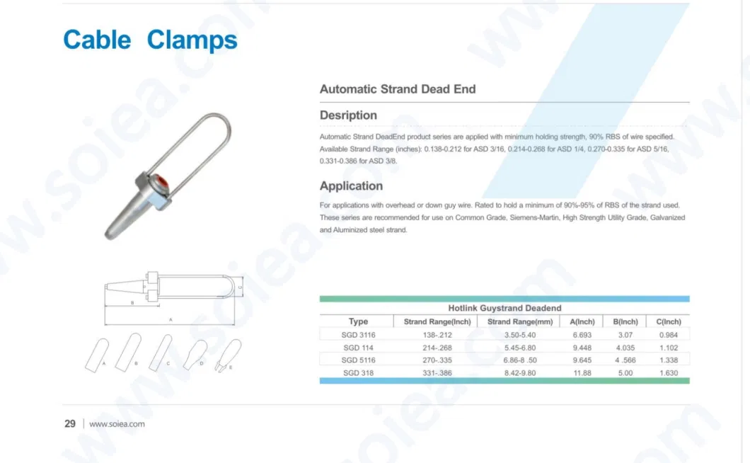 Cables Conductor Link Full Tension Automatic Splice Connector 3/8&quot; Steel Guy Wire Strand Vise for ACSR AAAC AAC