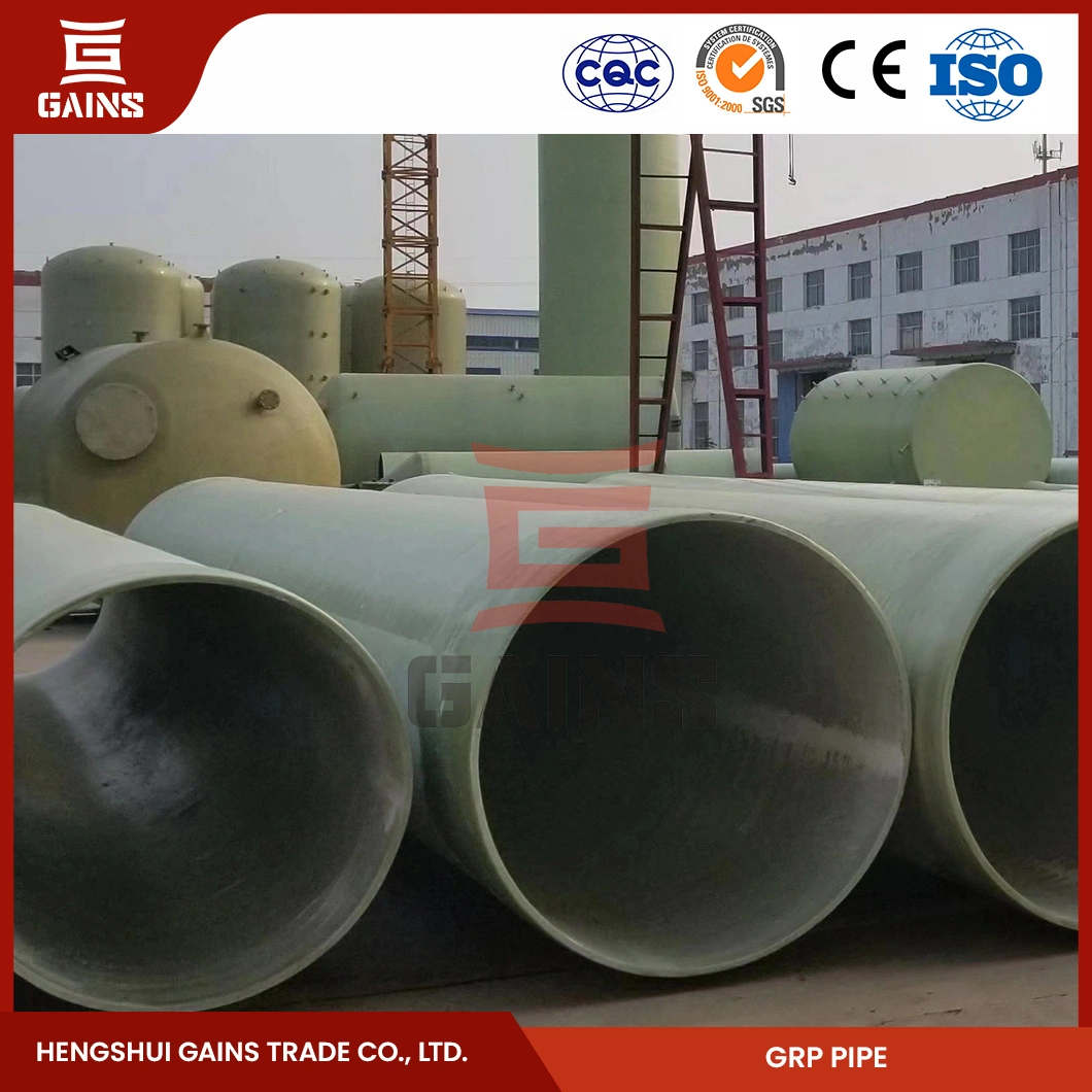 Gains Pipe FRP Manufacturing GRP Pipe Fittings China FRP Chemical Pipeline