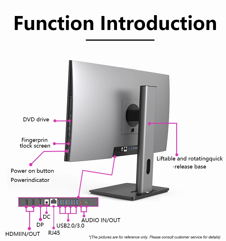 23.8inch 24 Inch Core I3 I5 I7 Aio PC Business Desktop Monoblock Barebone Computer All in One Desk Top Computer