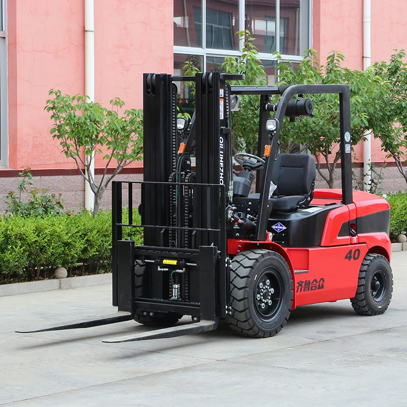 Fully Hydraulic Stacker Manufacturer Overall Material Handing Industrial Equipment 4.0 Ton Triplex Mast Balance Heavy Truck Diesel Forklift