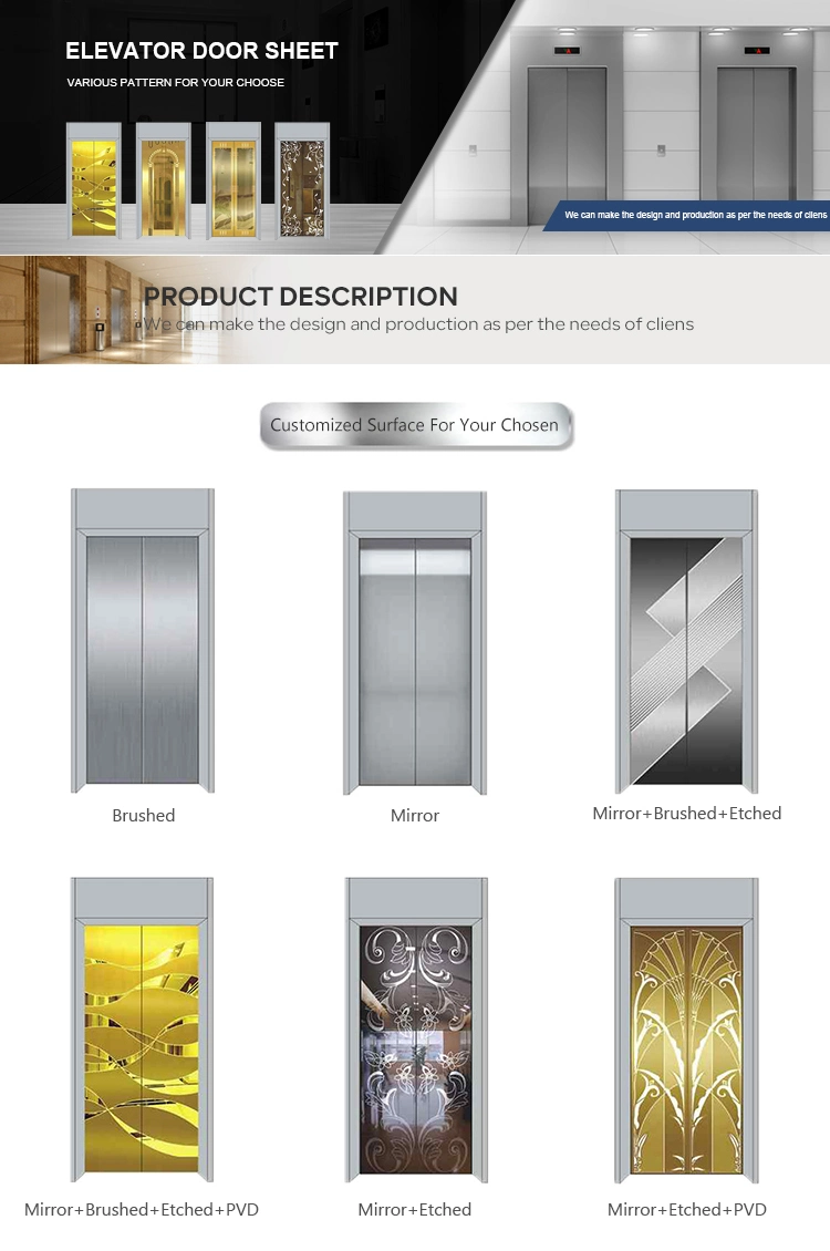 Etching Mirror Polished Stainless Steel Sheet for Elevator with Competitive Price