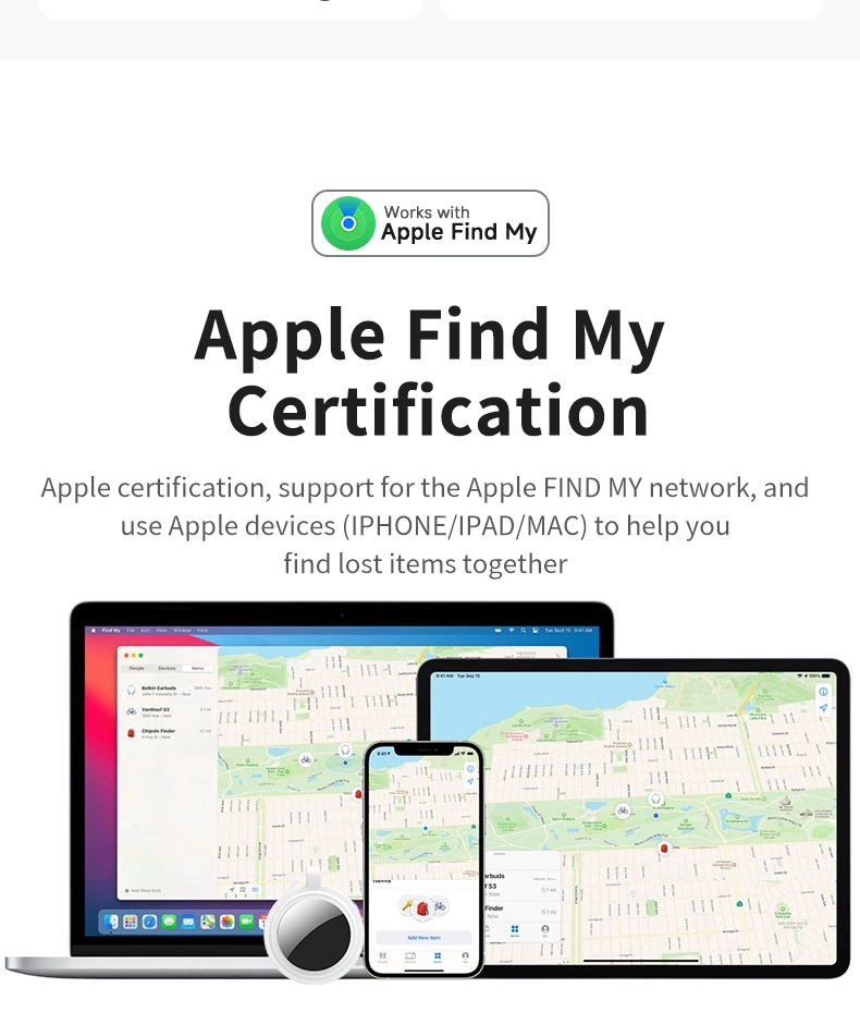 Mfi Certified Ios System General Itag for Apple Precise Positioning Tracking Unlimited Distance Anti-Lost Device