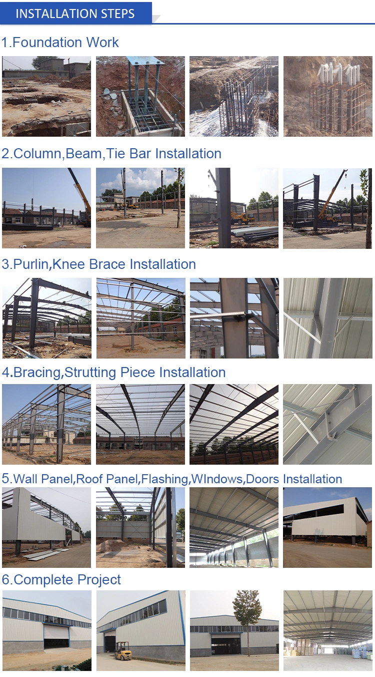 China Prefabricated Steel Construction Factory Light Weight Steel Structure for House Prefabricated Steel Workshop Warehouse Steel Structures Building