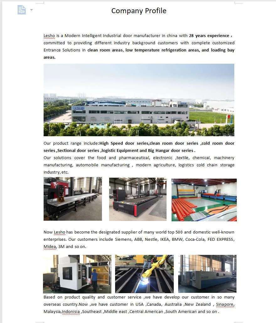 Industrial Automatic Overhead Steel Thermal Insulated Vertical Lifting Roll up Metal Exterior Garage or Sectional Door for Warehouse and Loading Docks