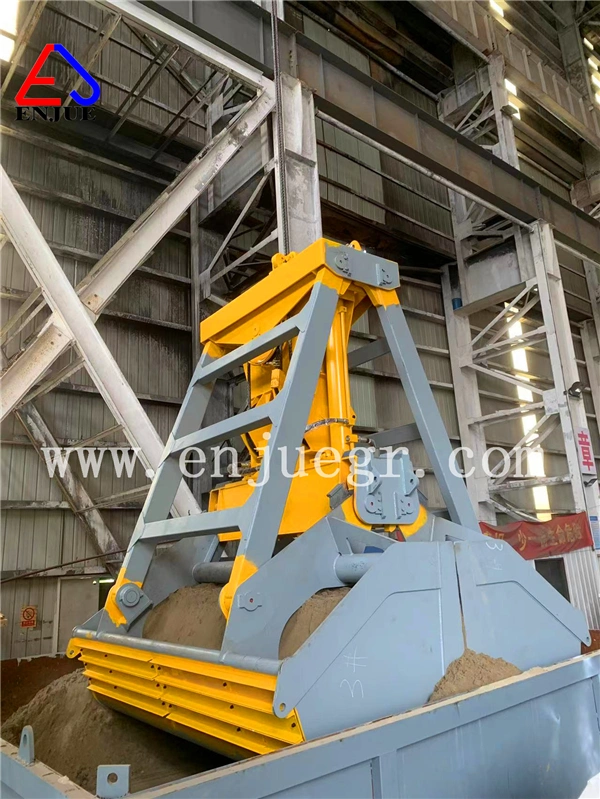 Enjue 24t Hydraulic Clamshell Grapple for Sale Hook on Grab Bulk for Cargo Fertilizer Loading for Port Ship Use