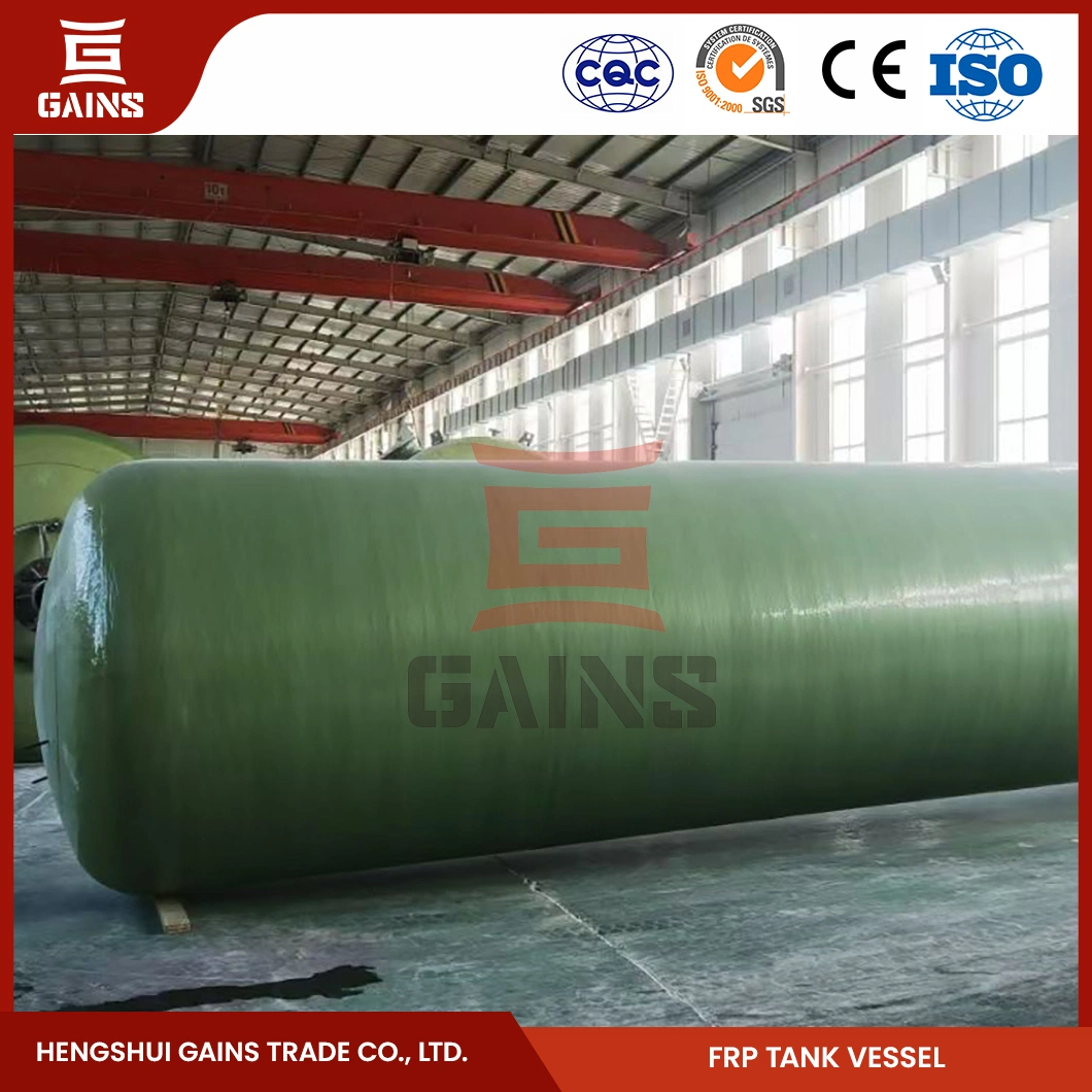 Gains FRP Chemical Bulk Storage Tank Manufacturing FRP Tanks and Vessels China Anti-Corrosion FRP Storage Tanks