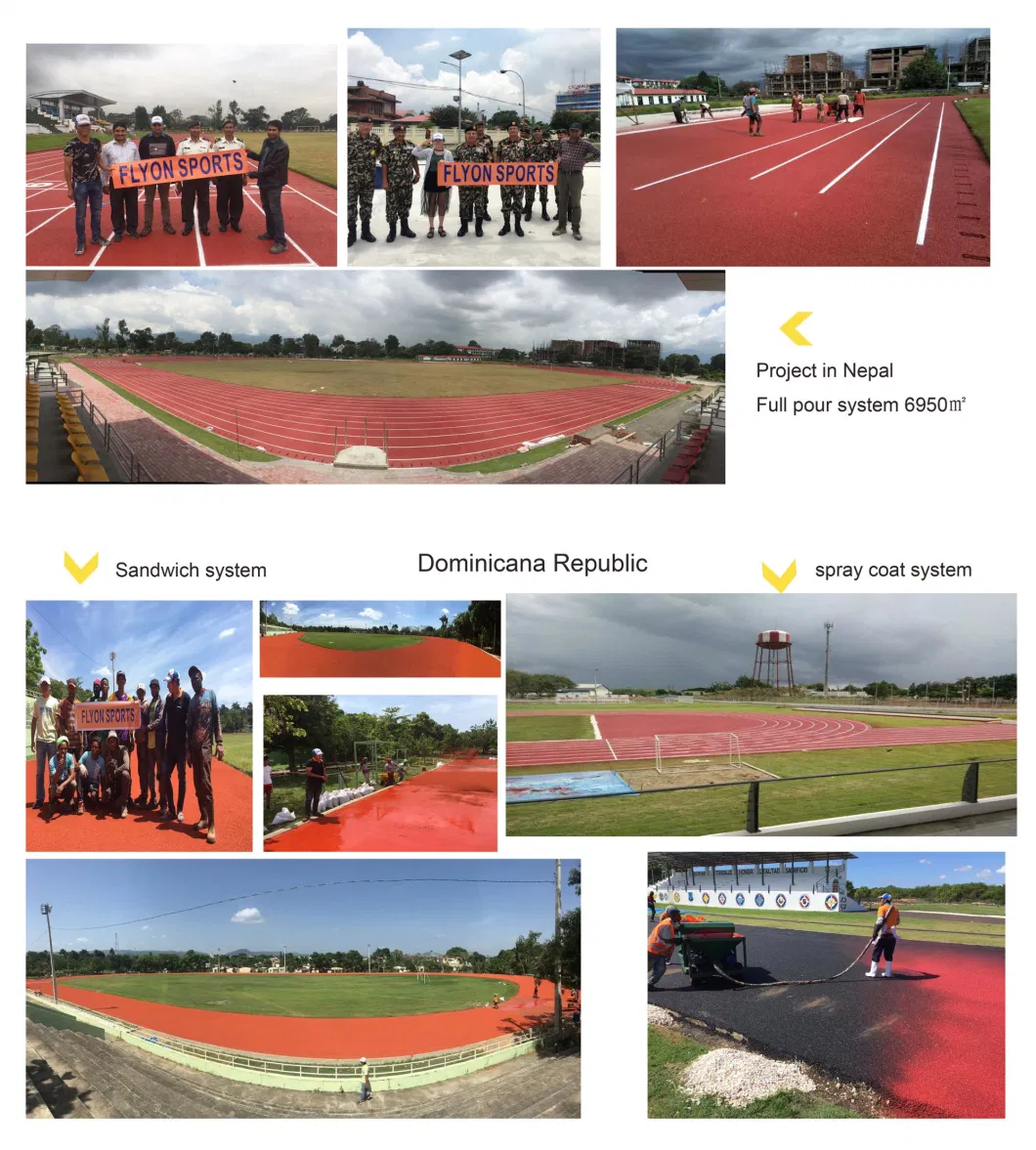 Factory Price Iaaf Approved Longest Service Life Full Pour System Running Track Stadium Running Track Rubber Athletic Tracks