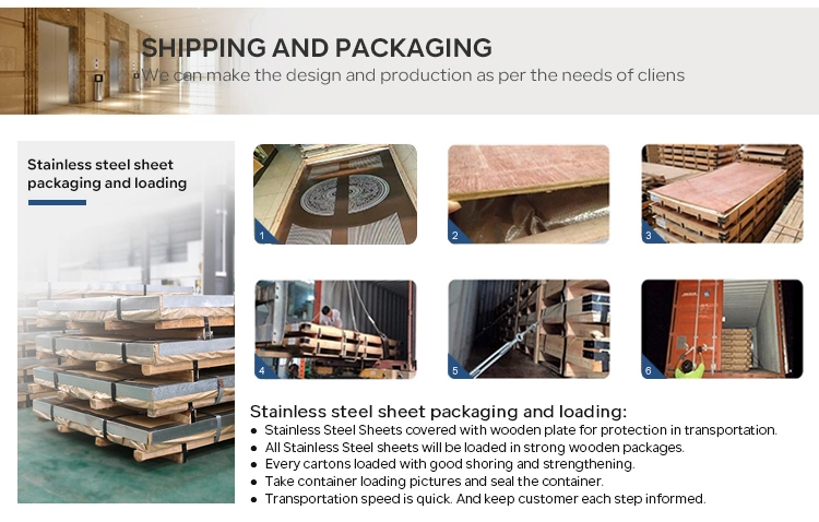Stainless Steel Metal Etching Sheet for Elevator Door Decoration Export to Europe