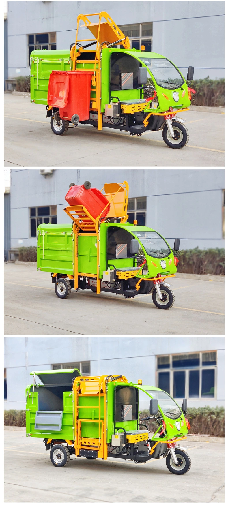 Manpower Sanitation Garbage Tricycle Cleaning with Self Loading Using