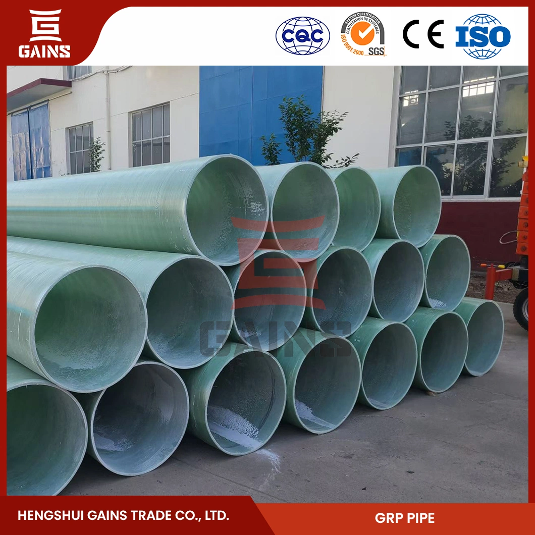 Gains Pultrusion FRP Pipe Wholesaler Fiberglass Pressure Pipe China FRP GRP Chemical Pipeline