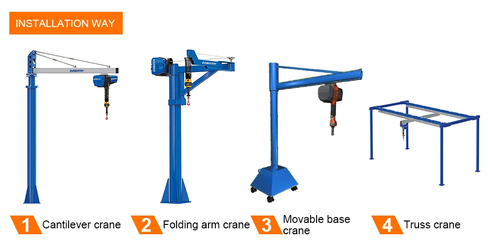100kg Jib Crane Electric Hoist Loading Arm Manipulator Material Handling Equipment