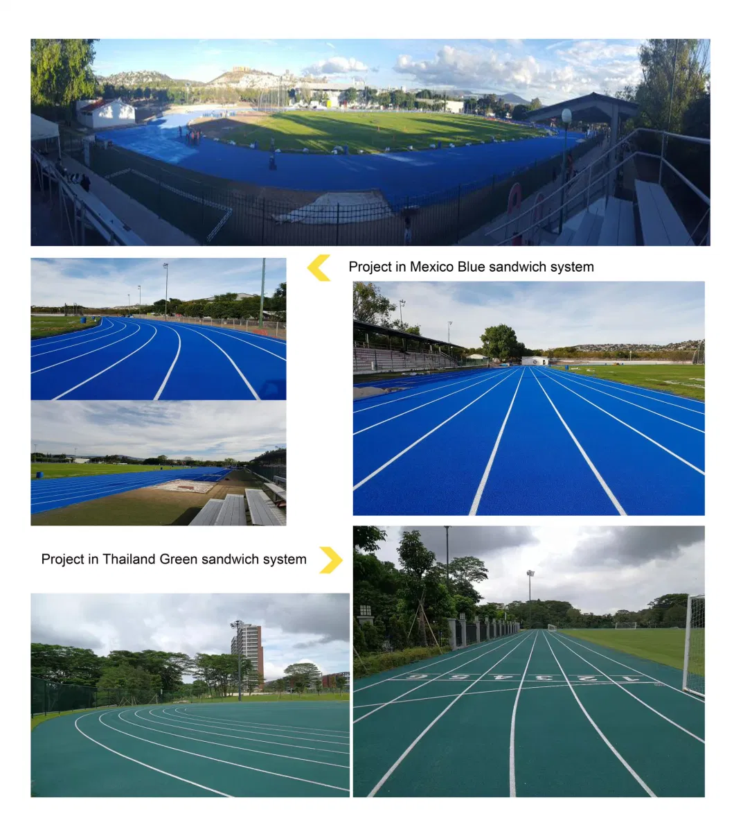 Flyon Sport Highest Standard Full Pour System Athletics Iaaf Four Seasons Waterproof UV Long Service Life Sports Floor Running Track