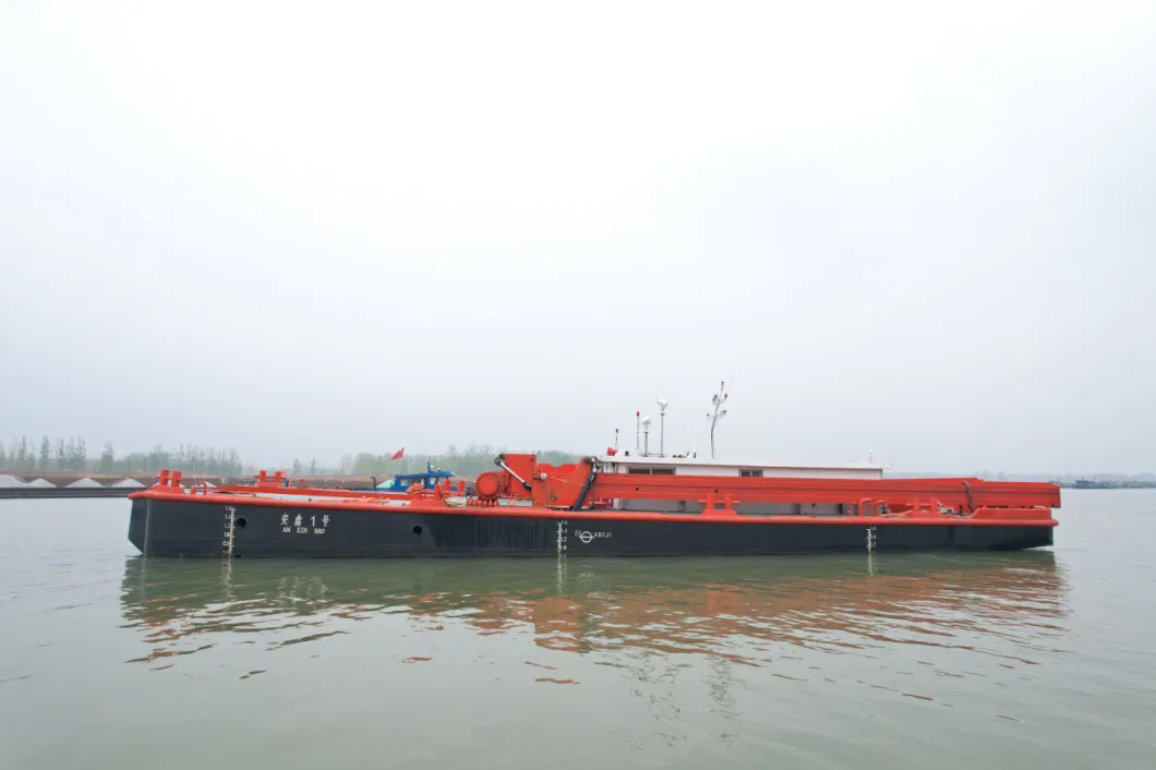 Open Bottom Mud Barge and Excavator Platform for Dredging and Backfilling