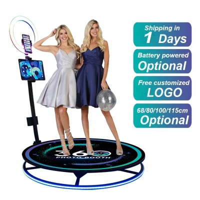 Best-Selling Wedding 360 Photo Booth Vending Machine 360 Video Booth Remote Control 26 Inch with LED iPad Camera