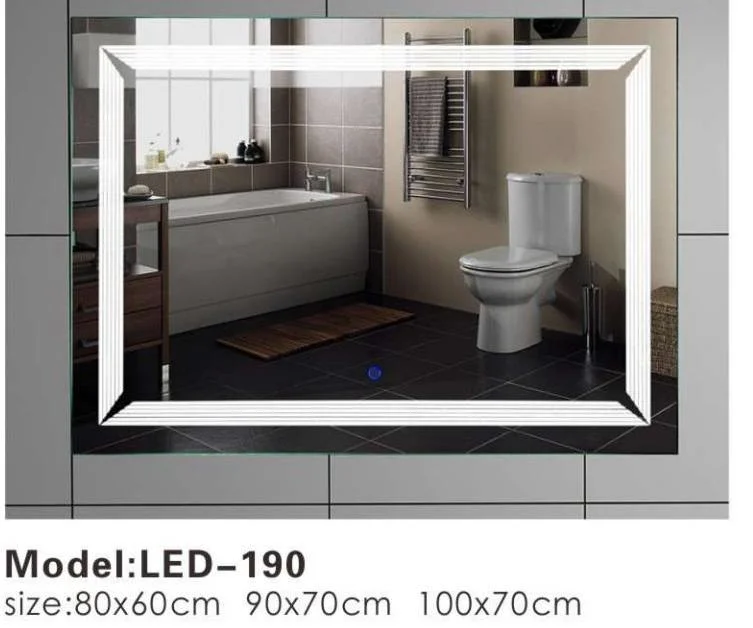 Round LED Wall Backlit Hotel Crystal Smart Bathroom Vanity Mirror