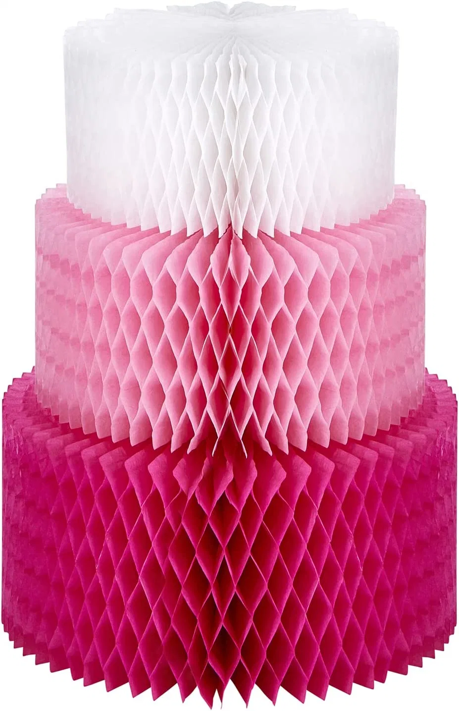 Hkh Birthday Party Three Layer Cake Shape Paper Honeycomb Center Piece