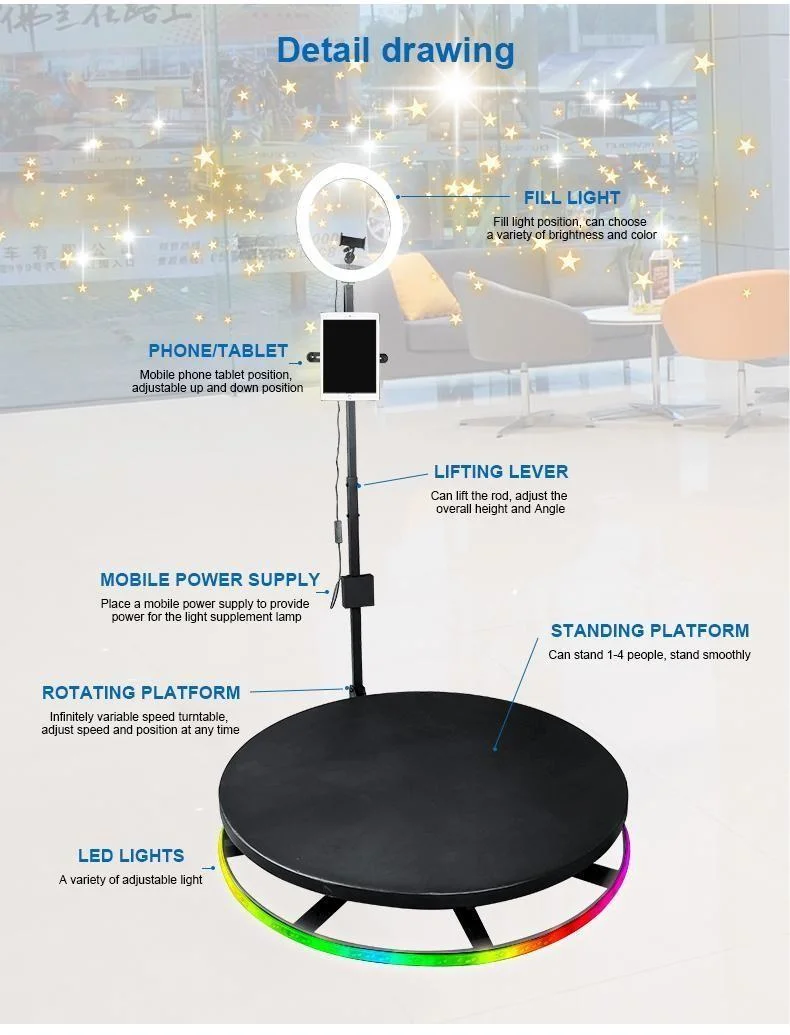 New High-Quality Automatic Rotating 360 Photo Booth iPad Automatic Video Booth 360 Video Booth