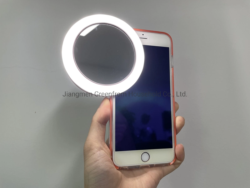 Rechargeable Selfie Light Ring Circle Mobile Phone LED Light Clip Small Makeup Mirror