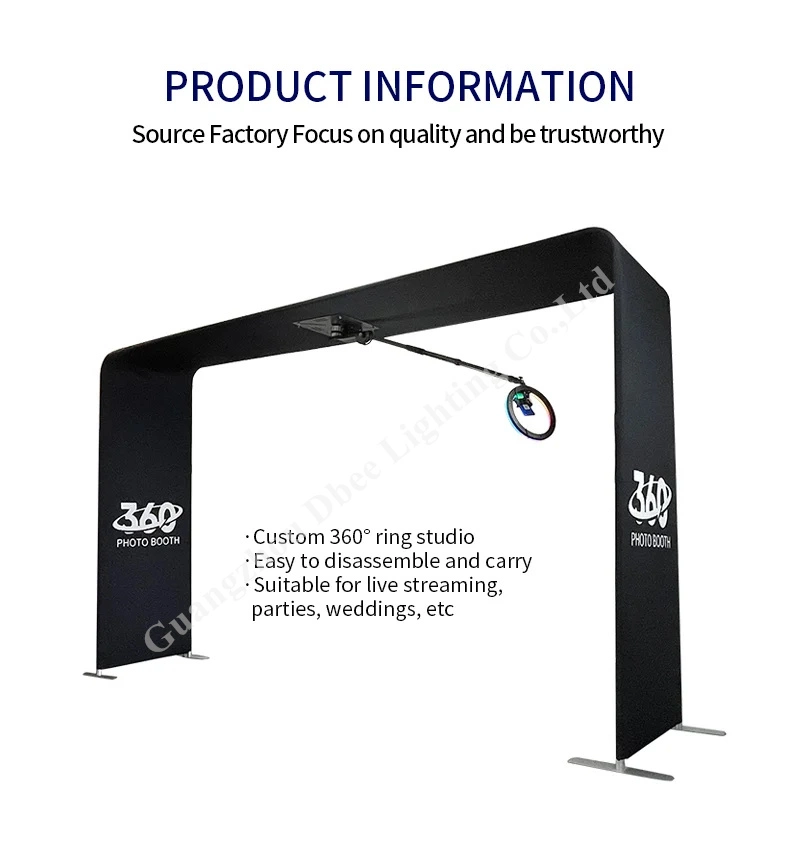 2024 Fashion Interesting Overhead 360 Photo Booth Video Camera Portable Exhibition Auto Booth