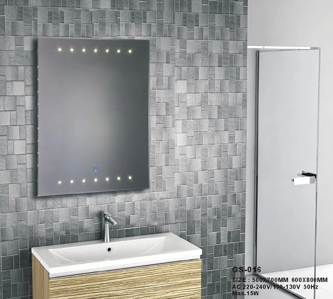 Wholesale Project Silver Wall Decoration LED Bathroom Furniture Mirror