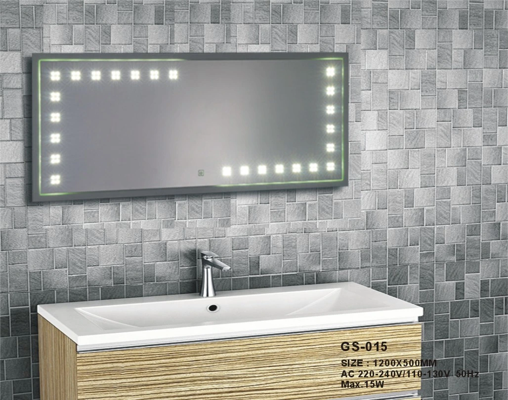 Wholesale Project Silver Wall Decoration LED Bathroom Furniture Mirror