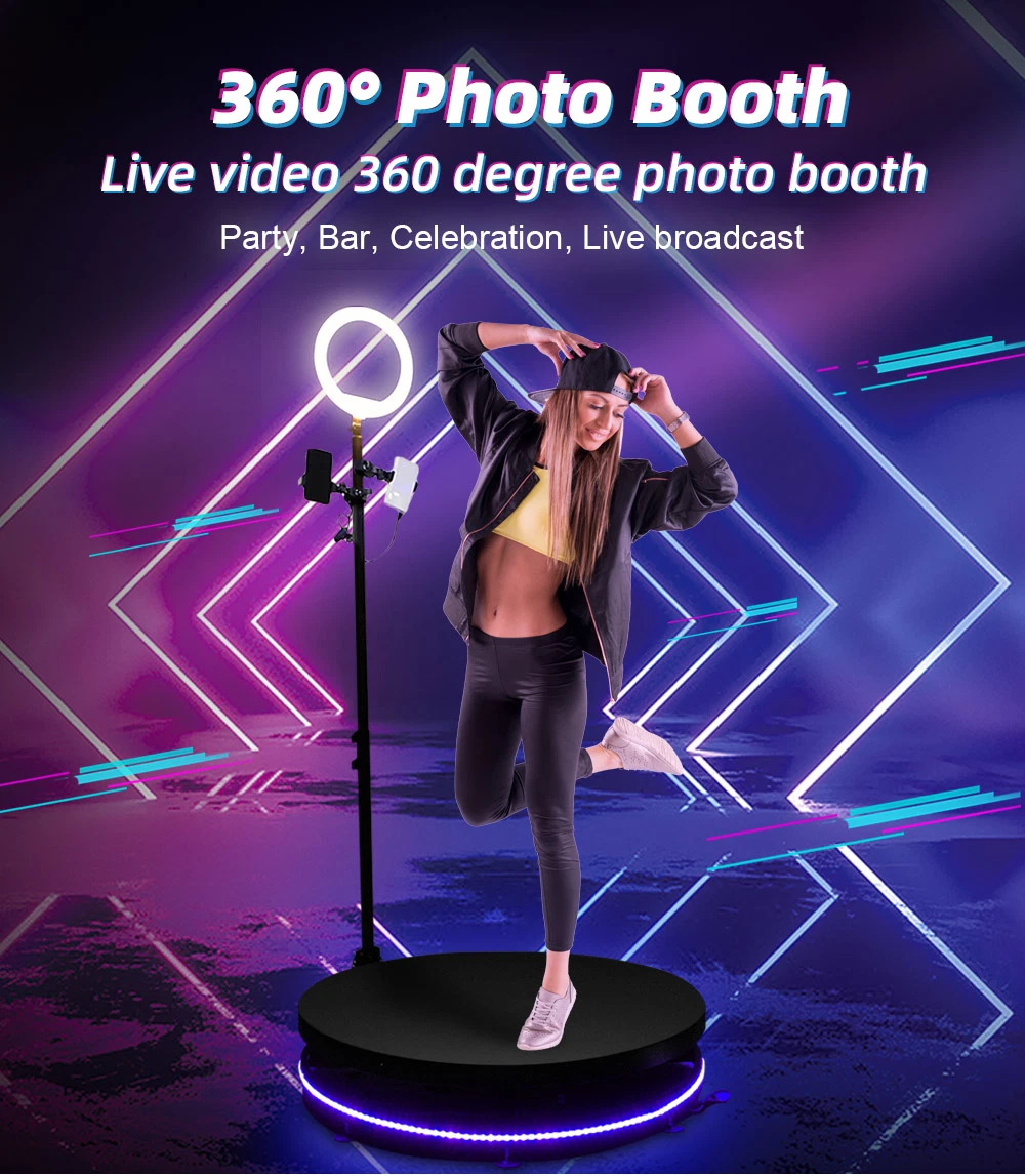 360 Degree Fill Light Machine Camera Selfie 360 Video Booth Automatic Spin 360 Photo Booth