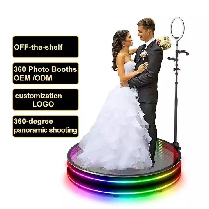 80/100/115cm New Video Camera Portable Portable Automatic Photobooth Automatic Rotating Selfie 360 Degree Photo Booth for Party