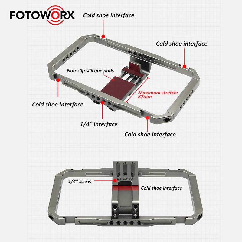 Fotoworx Vlgging Universal Mobile Phone Cage for Photography Video Shooting