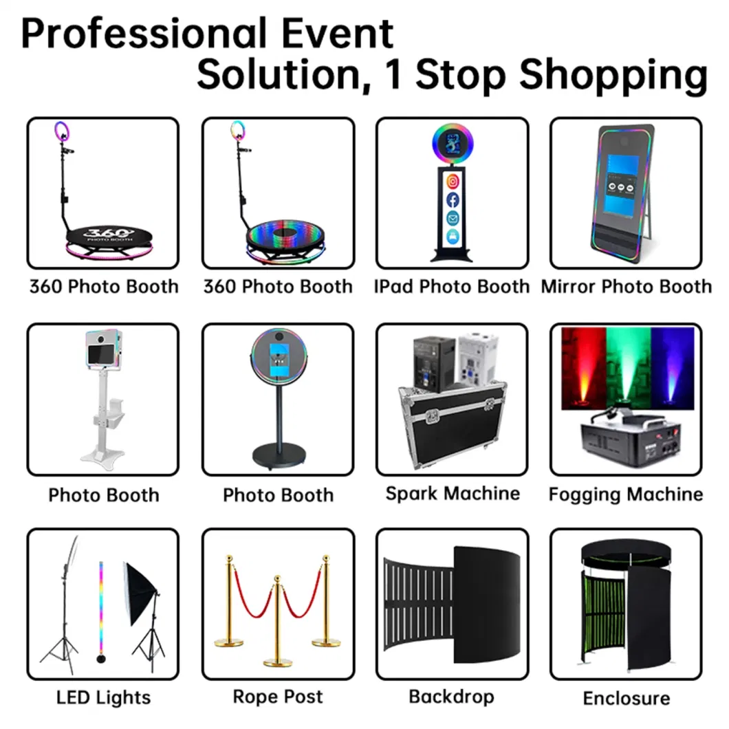 Hot Live Streaming Free Custom Logo Portable 360 Degree Photo Booth Wireless Automatic Rotating Photo Booth 360 Photo Booth