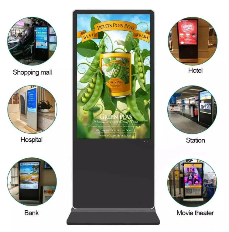 Customized Bus/Car Ad Player Aiyos/OEM/ODM Wooden Box Touch Screen Digital Advertising