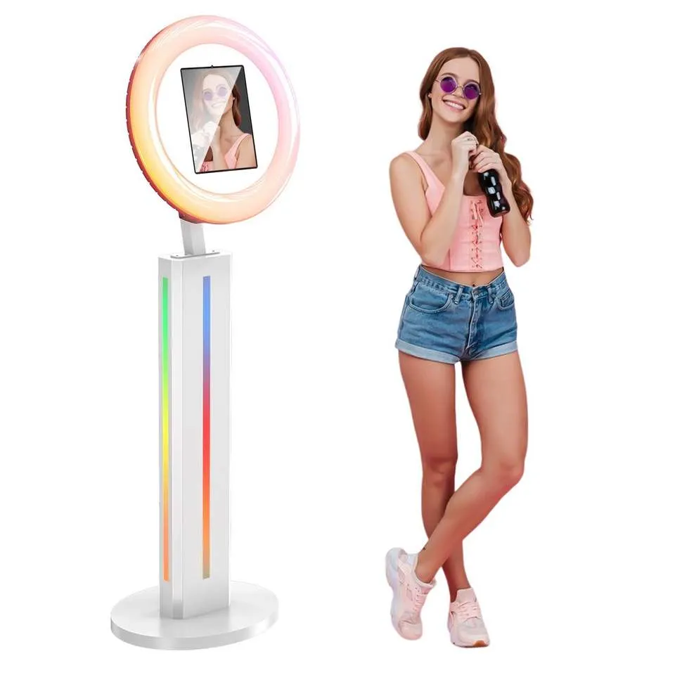 Hot Sales iPad Photobooth Wedding or Party Photo Booth Shell 12.9 Inch Photobooth 3D Ring Light LCD Selfie Photo Booth