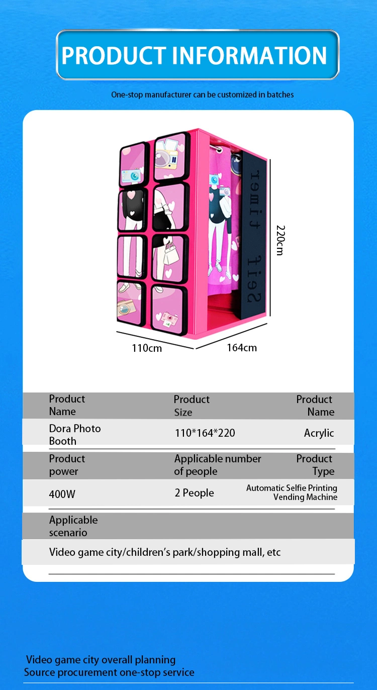 Coin Operated Vending Print Photo with Selfie Function Selfie Station Photo Booth for Sales