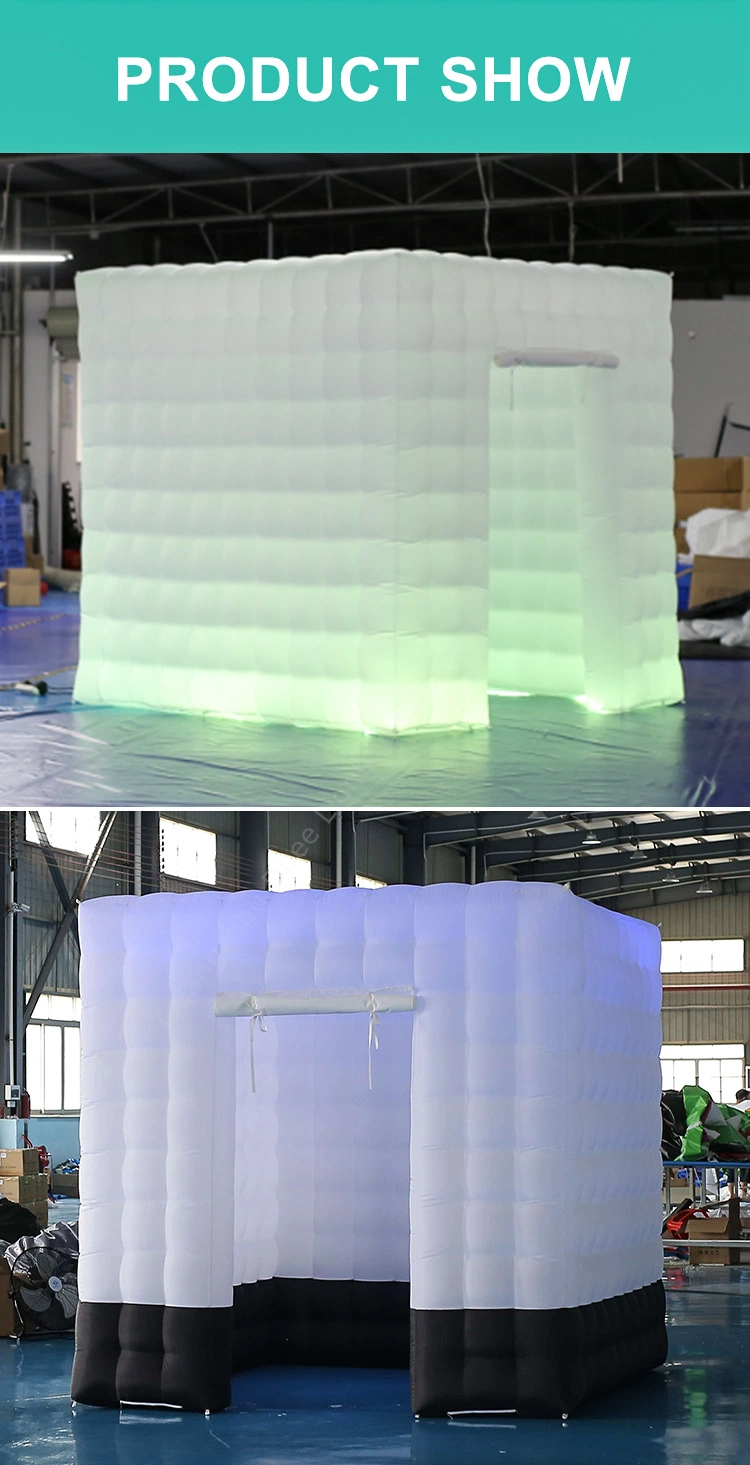 360 Photo Booth Camera Air Fort Inflatable Tent Water Proof and Lead Free LED Lighting Backdrop 2.5m