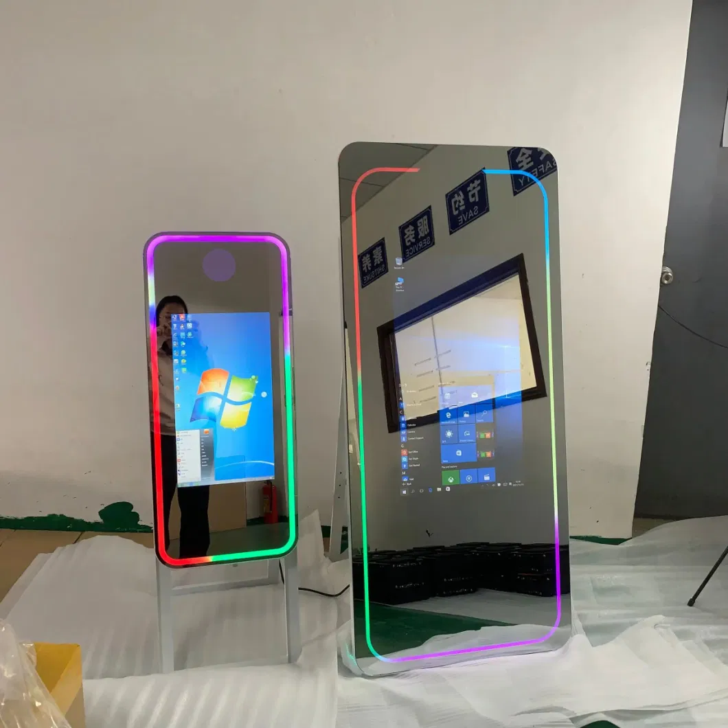 2023 Newest 55&prime;&prime; Interactive Mirror Photo Booth with Camera and Printer Kiosk