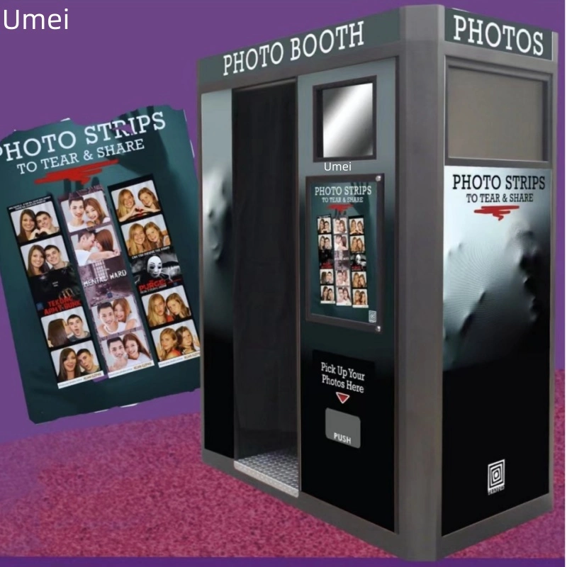Customable Arcade Coin Operated Selfie Phone Booth Automatic Print Photo Selfie Machine Booth