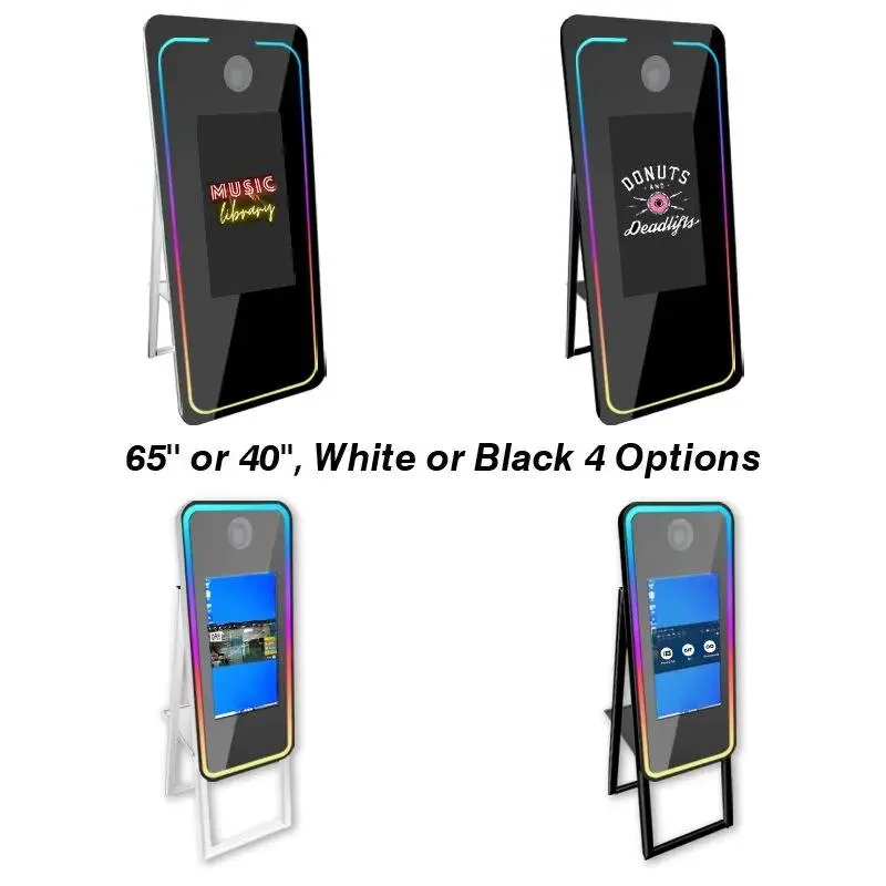 2023 Newest 55&prime;&prime; Interactive Mirror Photo Booth with Camera and Printer Kiosk
