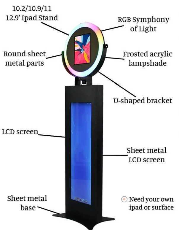 Portable iPad Photo Booth for Parties with Ring Light