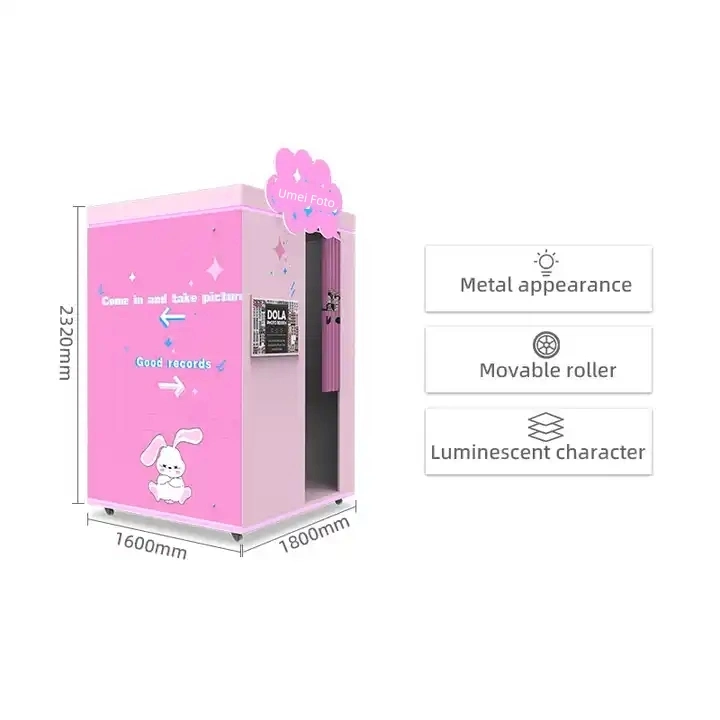 Customized Photos Digital Selfie Photo Booth/Commemorative Machine Coin Operated Commercial Use Photobooth Automatic Print