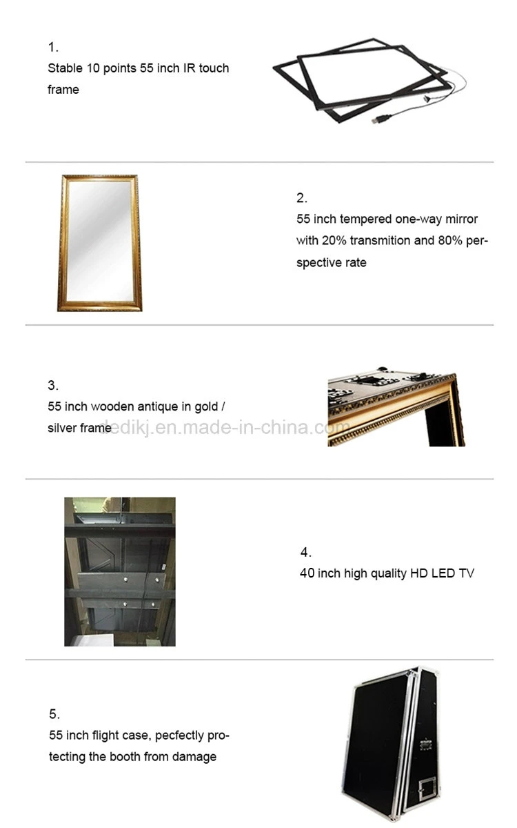 Dedi 55 Inch Digital Photo Booth Touch Screen Magic Mirror Monitor Purikura Photo Booth for Sale