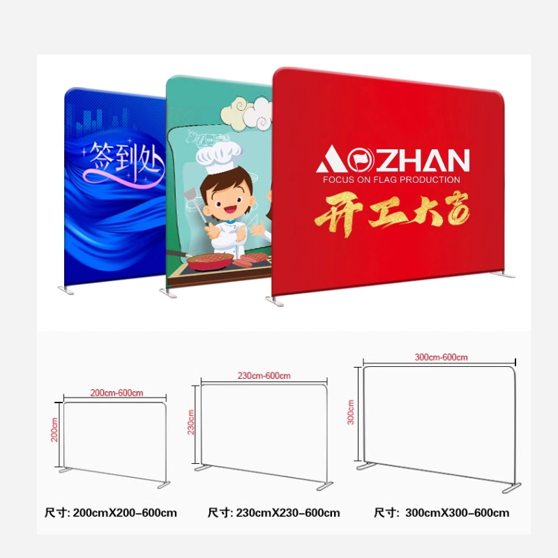 Aozhan Customized Full Color Portable Photo Booth Studio Custom Photography Background Stand Backdrop Tension Fabric Display