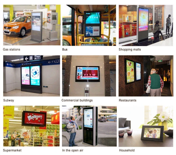 Ad Player Floor Standing Kiosk with Brochure Holder 32 Inch Double Screens LCD Advertising Player Advertising Machine