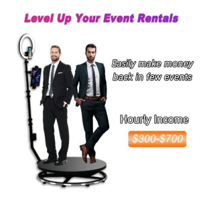  360 Photo Booth 7 personas 45inch Selfie portátil 360 Spinner Plataforma de grado Business Photo Booth Cámara máquina expendedora Video Booth