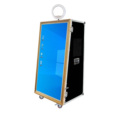  Precio barato 55 pulgadas Selfie Magic Photo Mirror Booth portátil Espejo de fotocélula mágica de la cabina de fotos de Selfie