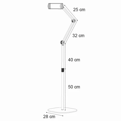  Brazo flexible de aleación de aluminio 360 rotación corriente en vivo ajustable Lazy Soporte para tableta de suelo