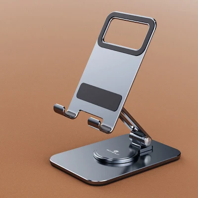  Soporte plegable ajustable para teléfono de tableta 360 grados célula giratoria de aluminio Soporte telefónico para escritorio