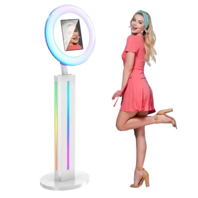  Hot Sales iPad Photobooth Boda o Fiesta Photo Booth Shell 3D pulgadas Photobooth 12,9 anillo Luz LCD Selfie Photo Booth