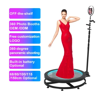  Alta calidad de foto el stand de 360 grados de giro automático de la grabación de vídeo Photobooth de cristal de 80cm/100cm montar cámara del teléfono móvil