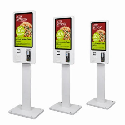  Kfc restaurantes de comida rápida Mcdonald&prime;s Sistema POS 32 pulgadas de pantalla táctil comida del servicio de auto ordenando el pago de facturas Quiosco independiente