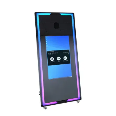  Espejo mágico Photobooth con 4K TV 1 Set Easy Selfie Espejo fotoeléctrico máquina de cabina de LED Marco espejo mágico en forma de corazón Cabina de fotos